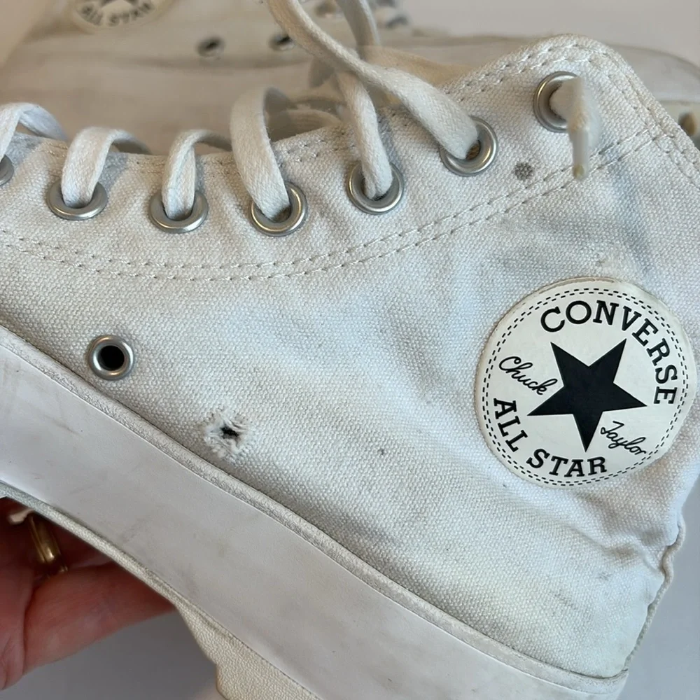 Converse White Lug Sole Platform High Top Sneakers